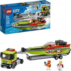 Brick Pops Inc. LEGO City 60254 Race Boat Transporter (238 Pieces) Building Kit New 2020