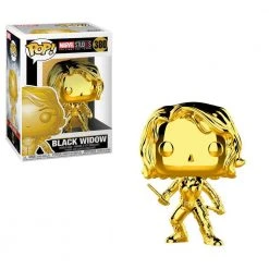 Brick Pops Inc. Funko Pop! Marvel Studios 10 Black Widow #380 Multicolor Gold Chrome Collectible Vinyl Figure