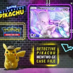Brick Pops Inc. Collectible Toys Pokemon TCG Detective Pikachu Mewtwo-Gx Case File Oversize Gx Foil Card