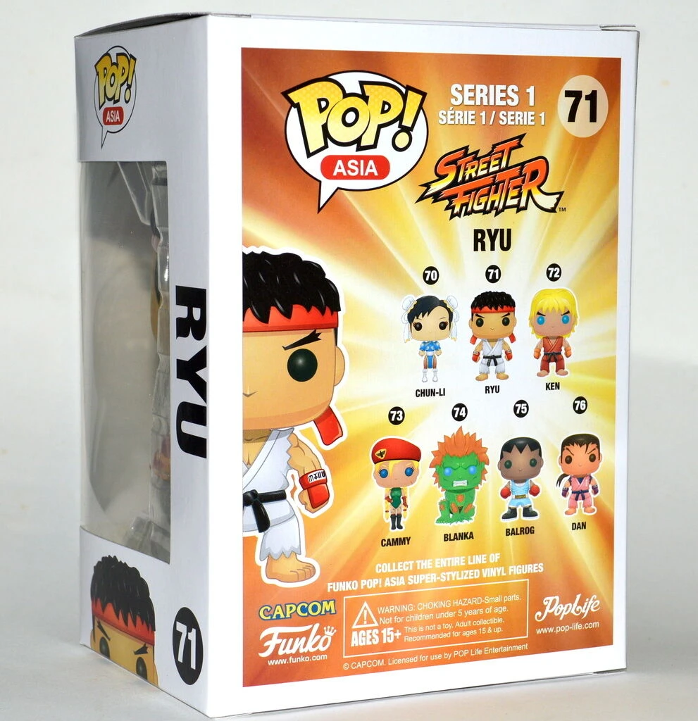 Brick Pops Inc. Funko Pop! Asia Street Fighter Ryu #71 Vinyl Figure 5 Brick Pops Inc. Funko Pop! Asia Street Fighter Ryu #71 Vinyl Figure