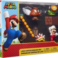 Brick Pops Inc. Nintendo SUPER MARIO Lava Castle Diorama Set Collectible Toys