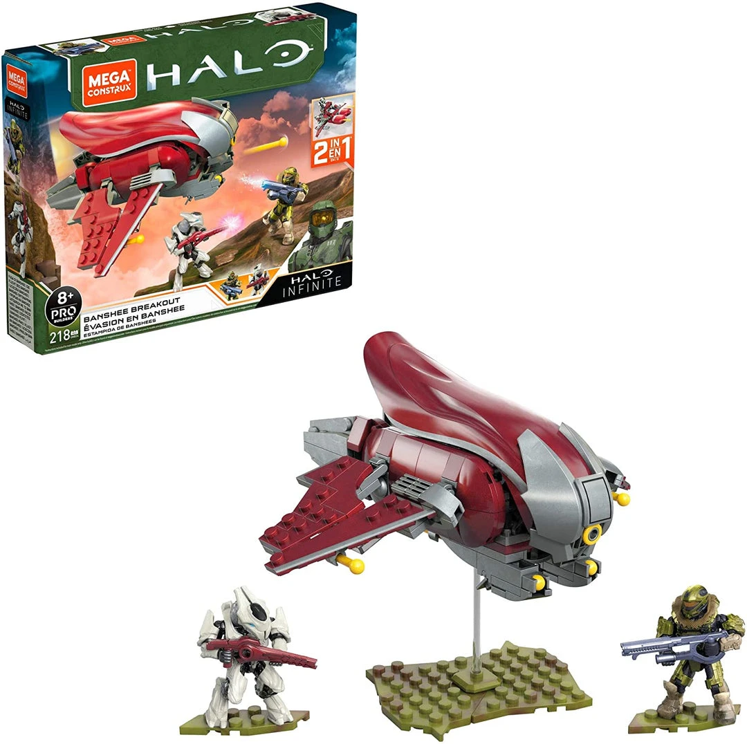 Brick Pops Inc. Collectible Toys Mega Construx Infinite Construction #218 Halo Banshee Breakout Vehicle Halo Figure, Building Toys For Kids 3 Brick Pops Inc. Collectible Toys Mega Construx Infinite Construction #218 Halo Banshee Breakout Vehicle Halo Figure, Building Toys For Kids
