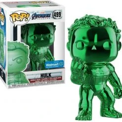 Brick Pops Inc. Funko Pop! Marvel Avengers Endgame Hulk #499 Chrome Green Walmart Exclusive Vinyl Figure