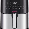 Brick Pops Inc. Ignited Air Fryer, 5.5/7.5 Quart Large Capacity Digital Oilless Cooker, One Touch LED Screen With 8 Preset Cooking Functions, Nonstick Frying Basket, Healthy Cookbook Included (Black)